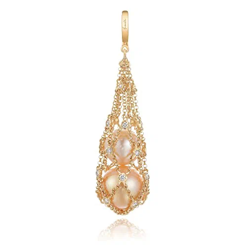 Lattice Golden Pearl Pendant, 18ct Yellow Gold — view 3
