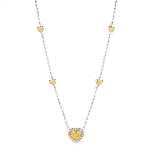 Leviev, 18K White Gold Fancy Yellow Diamond Necklace Starlit Elegance, Natural Diamonds, 14.55 CT Total Weight
