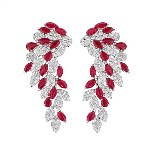 Leviev, 18K White Gold Marquise Diamond Drop Earrings, Natural GIA Certified 6.01 CT Diamonds, Lunar Élan Collection