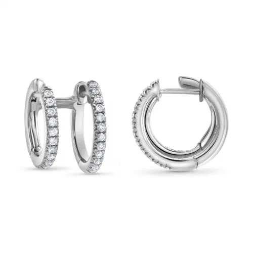 Leviev, Bonded 1.10 Carat Diamond Hoop Earrings in 18K Gold