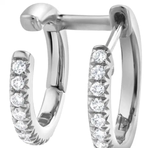 Leviev, Bonded 1.10 Carat Diamond Hoop Earrings in 18K Gold — view 3