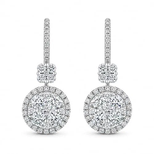 Leviev, Constellation Light 3.40 Carat Diamond Drop Earrings in 18K White Gold
