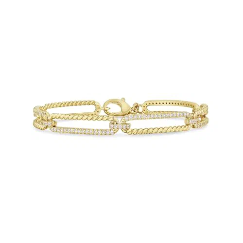 Leviev, Leviev, Twisted Link Diamond Bracelet, Diamonds, 14K Gold