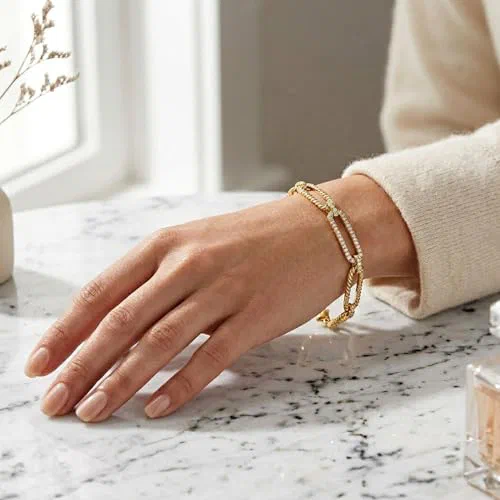 Leviev, Leviev, Twisted Link Diamond Bracelet, Diamonds, 14K Gold — view 3