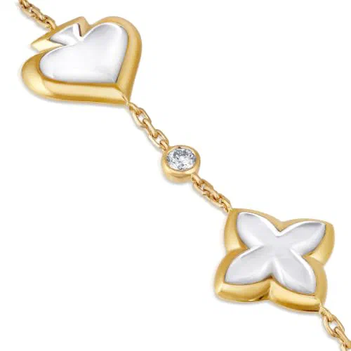 Leviev, Royal Suite 16.24 Carat Mother of Pearl & Diamond Bracelet in 18K Gold — view 3