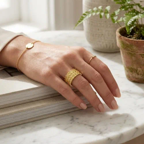 Light of Aurum 11.31 Carat Fancy Yellow Ascher Cut Eternity Ring in 18k Gold — view 3