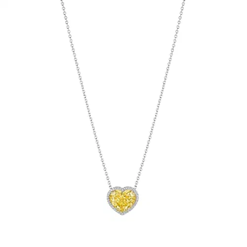 Lilin Heart 5.94 Carat Diamond Pendant Necklace in Platinum & 18K White Gold