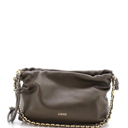 Loewe, Pre-Loved Flamenco Knot Chain Purse Bag Leather Medium