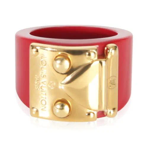 Louis Vuitton, Pre-Loved Lock Me Ring, Gold Plated, 6.5 US