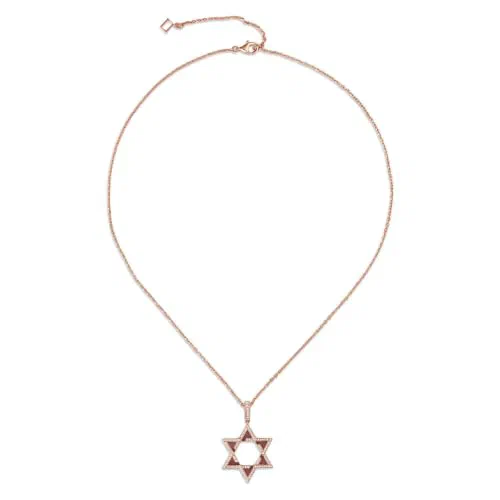 Magen Opaline 0.65 Carat Opal & Diamond Star of David Pendant Necklace in 18K Rose Gold — view 3