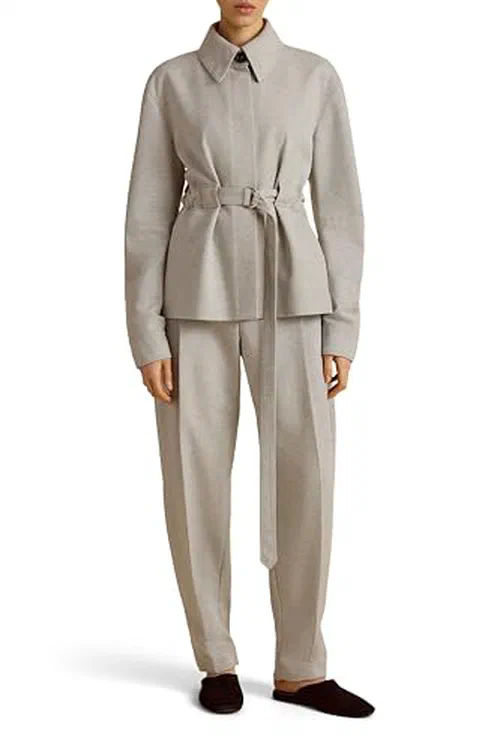 Marina Moscone, Cotton Silk Belted Bomber Jacket