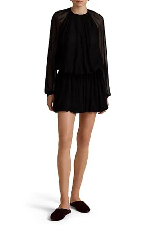 Marina Moscone, Silk Long Sleeve Gathered Blouse