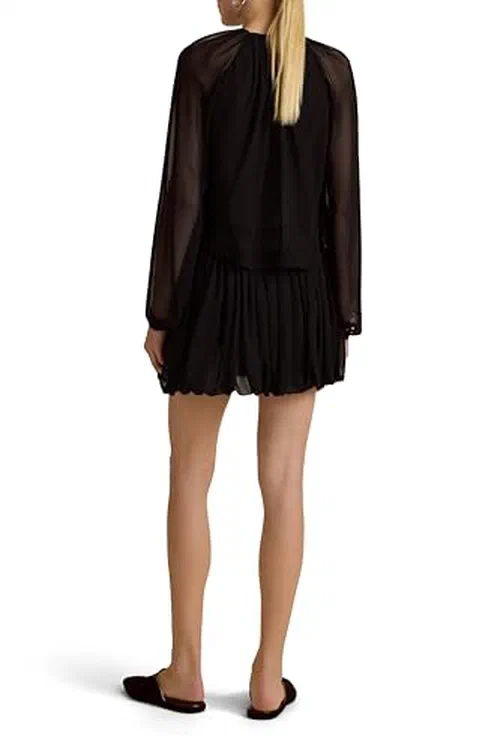 Marina Moscone, Silk Long Sleeve Gathered Blouse — view 3