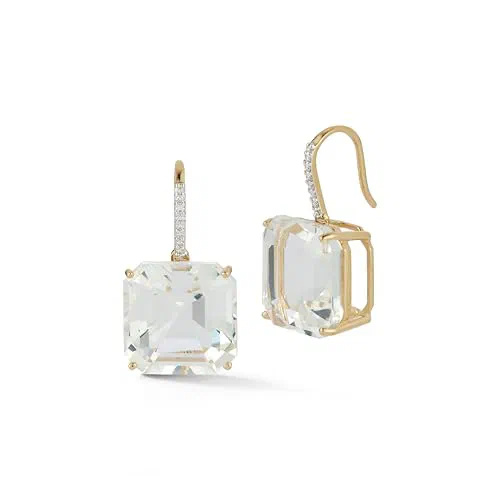 MATEO New York, 14kt Asscher Cut Drop Earrings