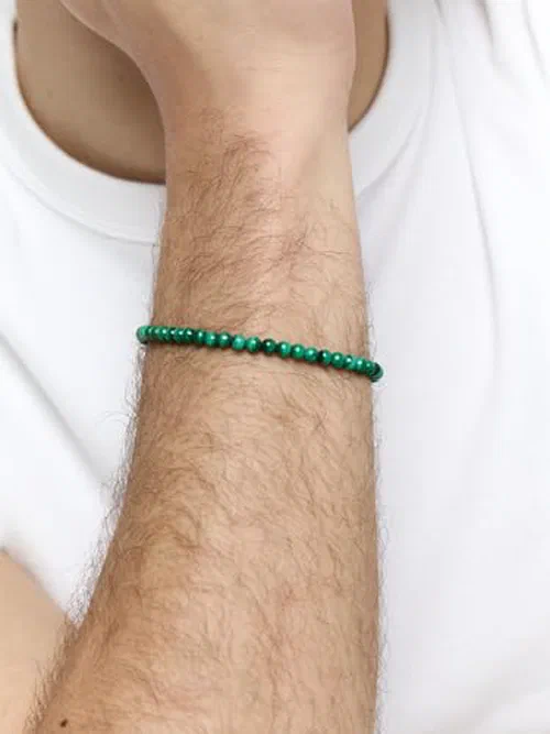 MATEO New York, 4mm Malachite Beaded Bracelet - 8.5" Length — view 3