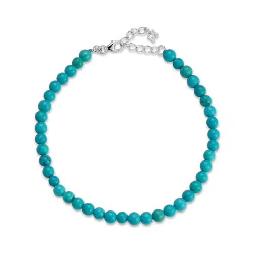 MATEO New York, 4mm Round Turquoise Beaded Bracelet - 8.5" Length