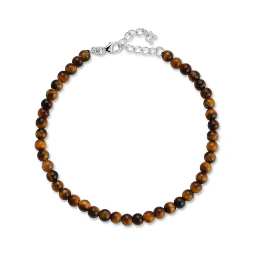 MATEO New York, 4mm Tigers Eye Braclet - 8.5" Length