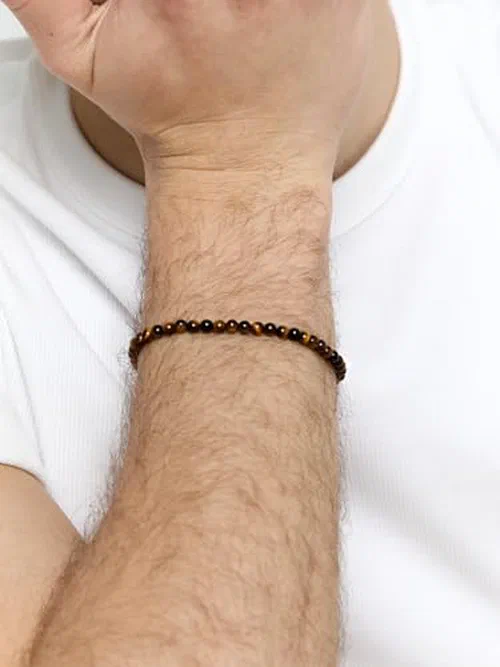 MATEO New York, 4mm Tigers Eye Braclet - 8.5" Length — view 3