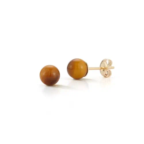 MATEO New York, 6mm Tigers Eye Studs