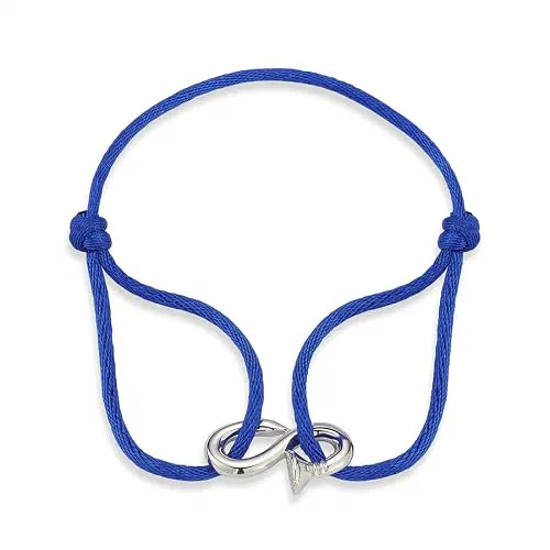 MATEO New York, Bent Nail on blue Nylon Bracelet