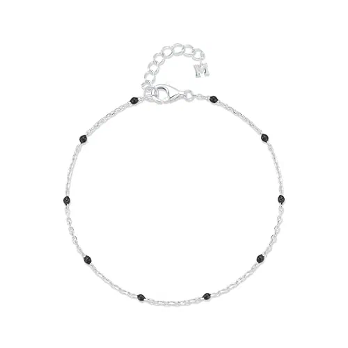 MATEO New York, Black Enamel Station Chain Bracelet