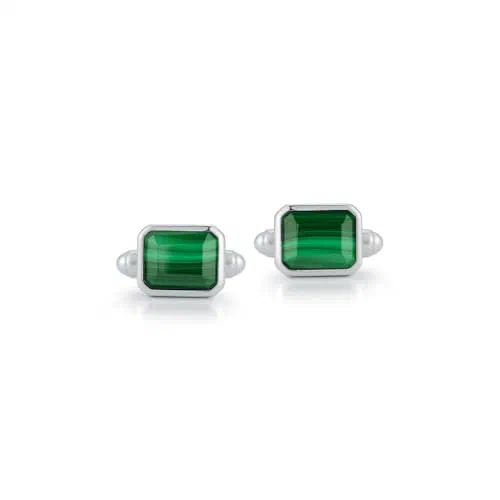 MATEO New York, Emerald Cut Malachite Cufflinks