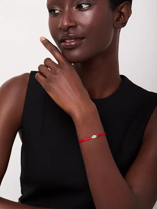 MATEO New York, Evil Eye on Red Nylon Bracelet — view 3