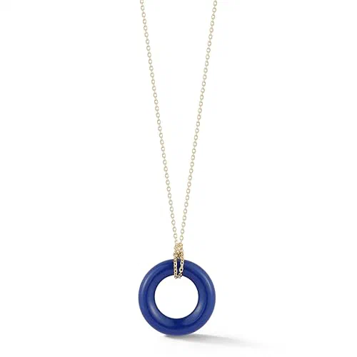 MATEO New York, Lapis Donut Necklace - 18" + 2 chain