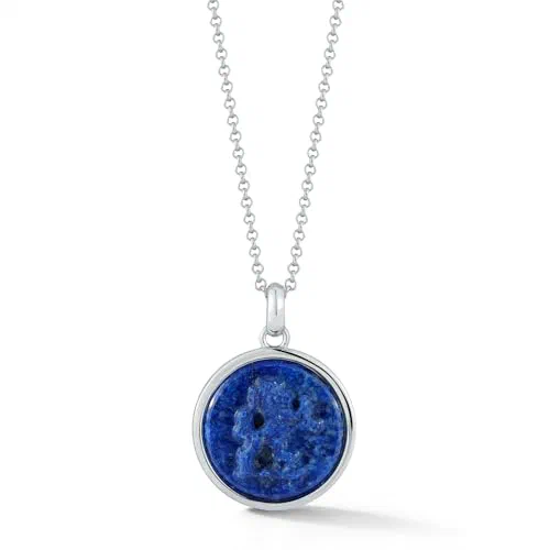 MATEO New York, Lion Carved Lapis Necklace - 20" + 2" ext