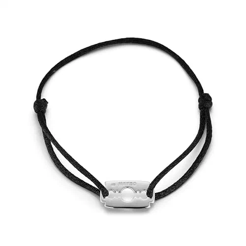 Mateo New York, Men's Bracelet on Black Nylon Cord