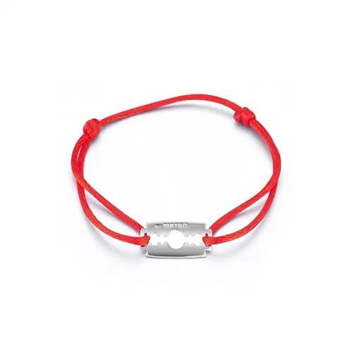 Mateo New York, Men's Bracelet on Red Nylon Cord
