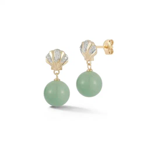 MATEO New York, Petite Venus Jade Drop Earrings