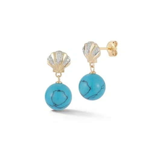 MATEO New York, Petite Venus Turquoise Drop Earrings