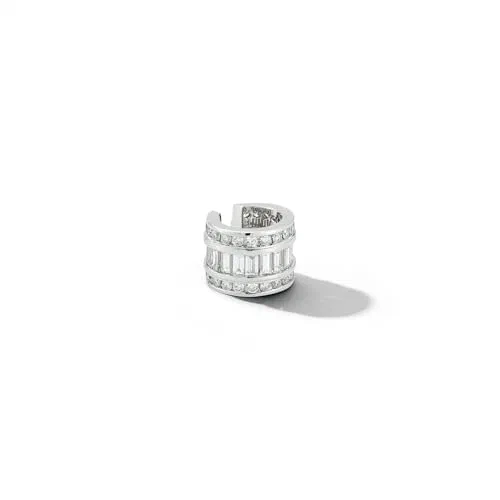 MATEO New York, Platinum and Diamond Baguette Ear Cuff