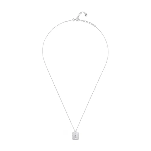 MATEO New York, Platinum and Diamond Baguette Necklace - 16" + 2" Ext
