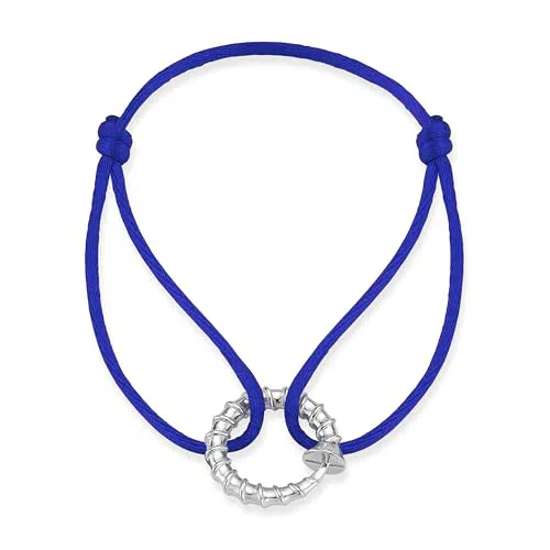 MATEO New York, Screw Circ on Blue Nylon Cord Bracelet, 8.5"