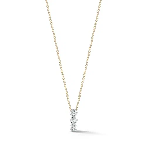 MATEO New York, Trio Diamond Bar Necklace - 16" Chain
