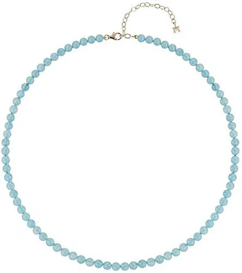 MATEO New York Womens Aqamarine Beaded Necklace w 4mm Beads