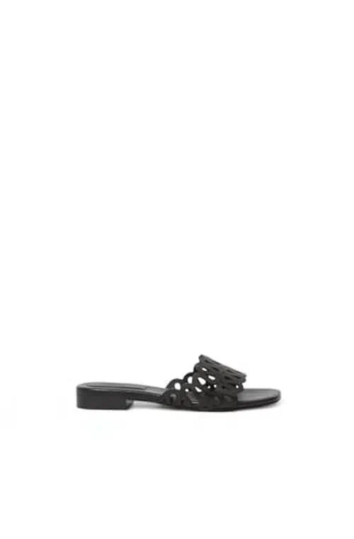 Mccall Laser Cut Leather Flat Slide