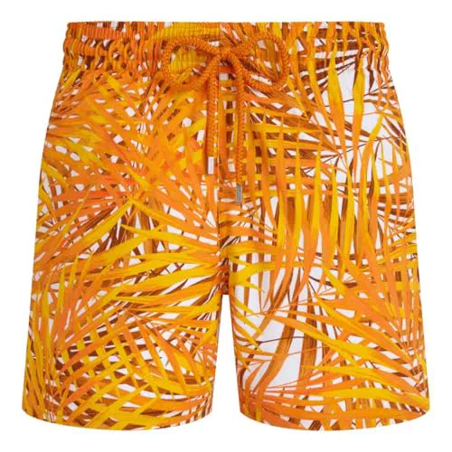 Men Stretch Swim Trunks Palm Leaves, XXL