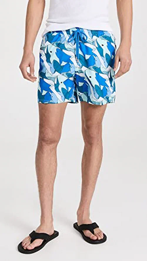 Men Swim Shorts Shark All Around,Thalassa,S — view 2