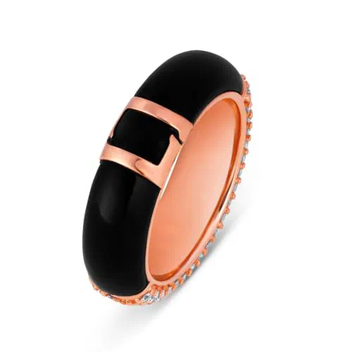 Midnight Pavé 5.53 Carat Diamond & Black Onyx Ring in 18K Rose Gold — view 3