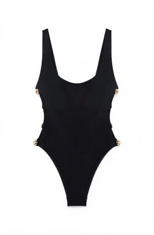 Mona Studded Scoop Neck One Piece