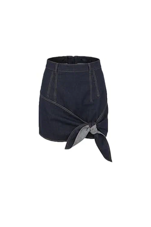 MONSE, Bow Tie Denim Mini Skirt
