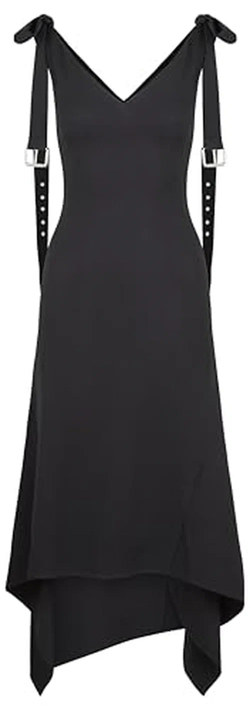 MONSE, Buckled Bow-Tie Midi Dress