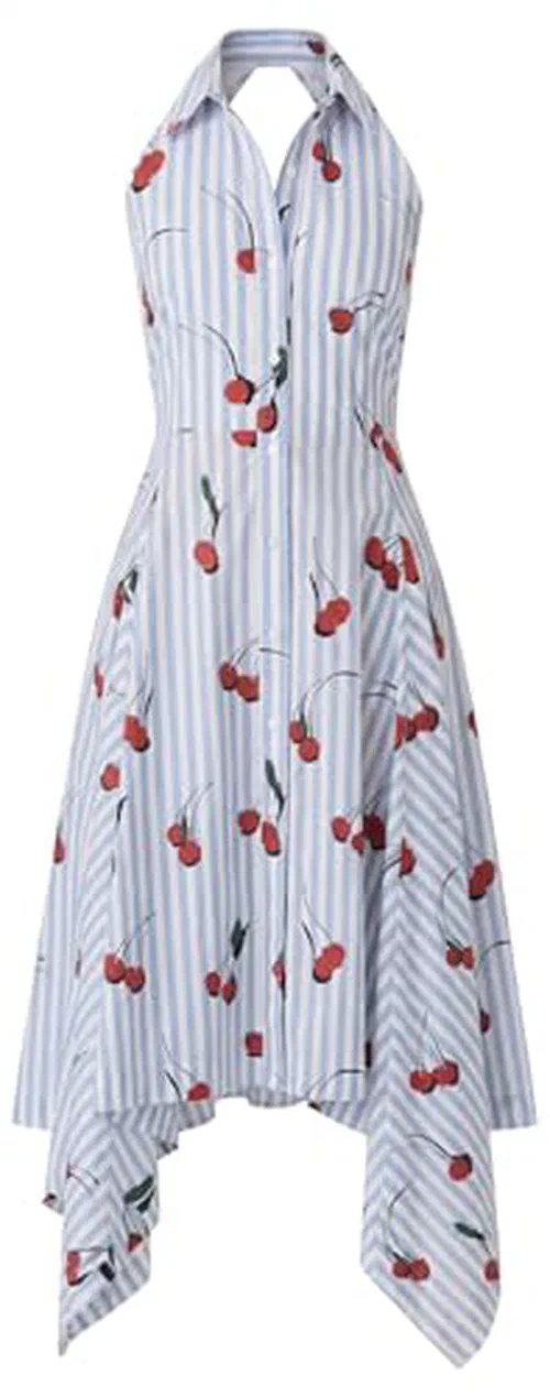MONSE, Bunny Ear Knotted Cherry Midi Dress