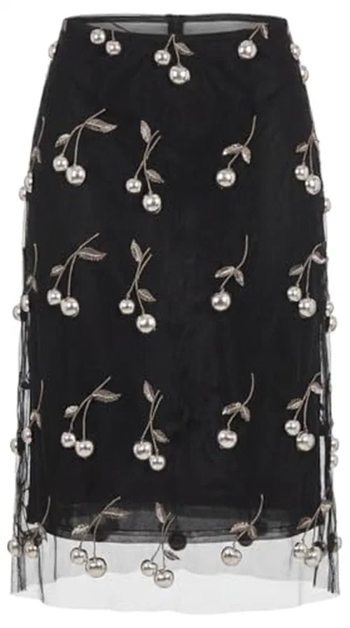 MONSE, Cherry Embroidered Skirt