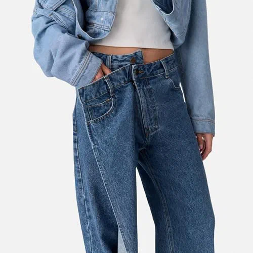 MONSE, Cross-Over Cascade Denim Pants — view 3