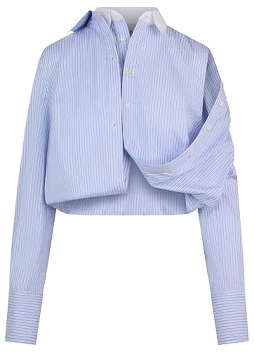 MONSE, Fold Up Cropped Button Down Shirt