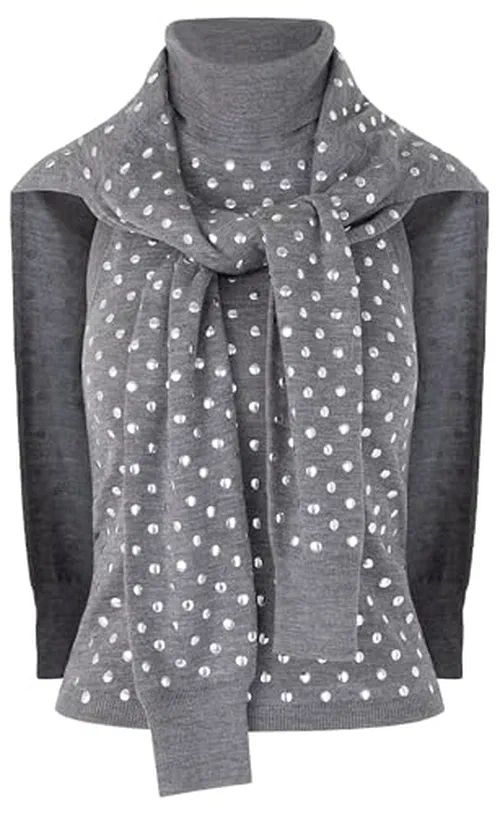 MONSE, Hotfix Studded Halter Neck Top With Scarf, L